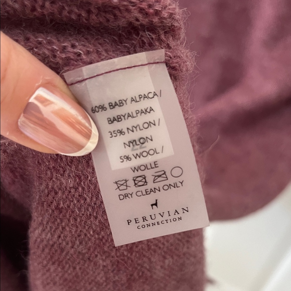 Peruvian Connection Deep Mauve Long Sleeve Dress - Picture 3 of 3